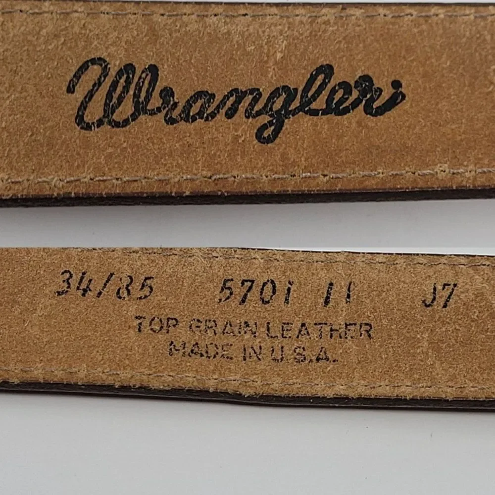 Vintage Southwestern Leather Belt Tan Silver Animal Concho M 34